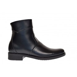 Ghete barbati elegante, din piele naturala, cu fermoar, imblanite Veron