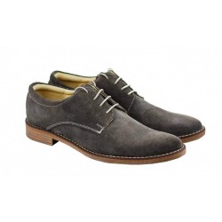 Pantofi barbati casual eleganti din piele naturala gri ROVGRI