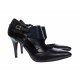 Pantofi stiletto, dama, negri, din piele naturala, toc 8cm, Roxanne, ROX70N