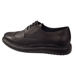 Pantofi Brogue Derby Casual-Eleganti barbati din piele naturala culoare neagra DeSuceava RSY02N