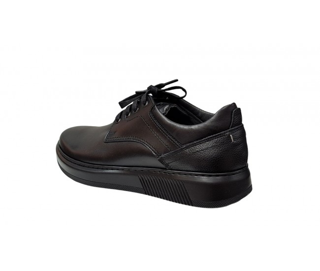 Pantofi barbati casual din piele naturala, negru, Ciucaleti Inacalaminte, RSY2N