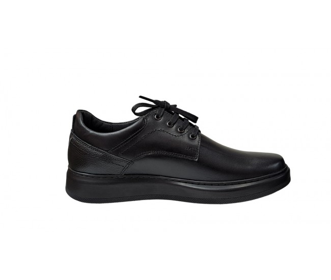 Pantofi barbati casual din piele naturala, negru, Ciucaleti Inacalaminte, RSY2N