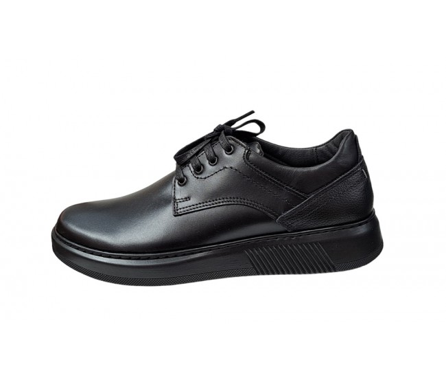 Pantofi barbati casual din piele naturala, negru, Ciucaleti Inacalaminte, RSY2N