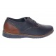 Pantofi barbati casual din piele naturala bleumarin - maro RSY470BL