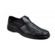 Pantofi barbati casual, perforati, din piele naturala, Negru - RSY502N