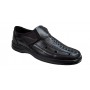 Pantofi barbati casual, perforati, din piele naturala, Negru - RSY502N