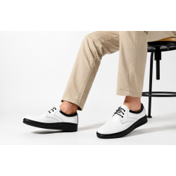 Pantofi barbati albi casual din piele naturala - RSY5AN