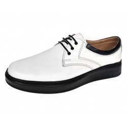 Pantofi barbati albi casual din piele naturala - RSY5AN