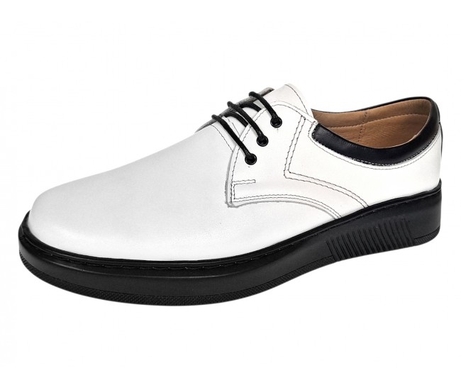 Pantofi barbati albi casual din piele naturala - RSY5AN