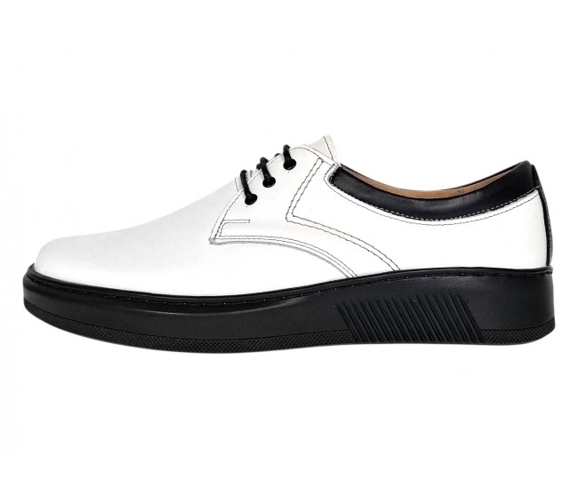 Pantofi barbati albi casual din piele naturala - RSY5AN