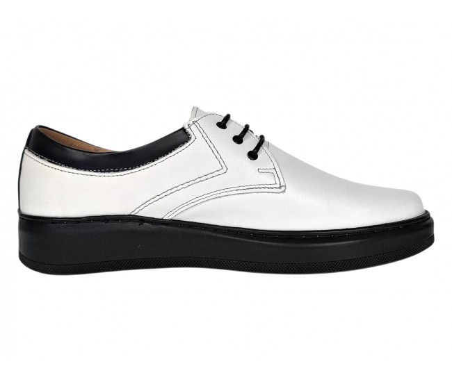 Pantofi barbati albi casual din piele naturala - RSY5AN