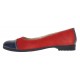 Balerini dama casual din piele naturala Rosu - Bleumarin RUTBLR