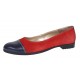 Balerini dama casual din piele naturala Rosu - Bleumarin RUTBLR