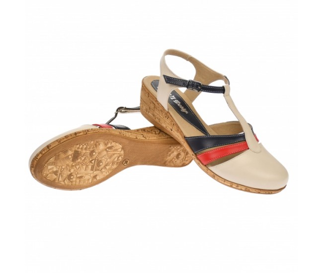 Sandale dama, din piele naturala cu barete, cu platforma de 5 cm -  S03BRBL