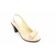 Pantofi dama decupati din piele naturala, toc de 7cm si varf lacuit - S1002BEJ