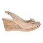 Pantofi dama decupati piele naturala bej cu platforme S100BEJ
