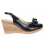 Saboti dama din piele naturala, foarte comozi, cu platforme de 8 cm, S100N
