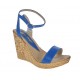 Sandale dama din piele naturala cu platforme de 10 cm - Model Albastru