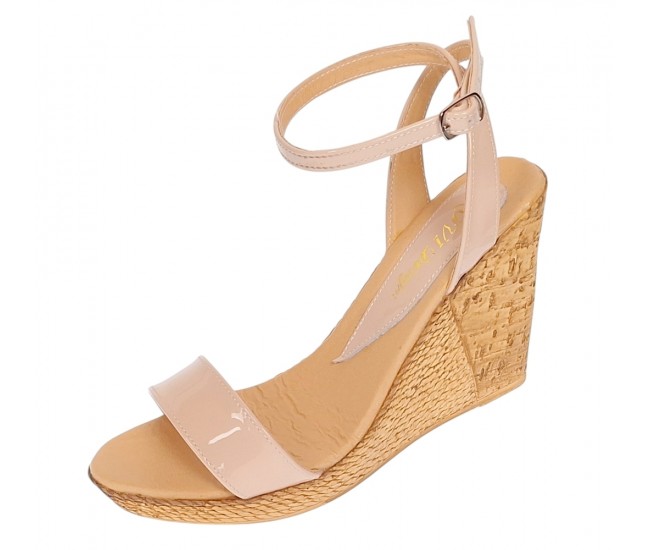 Sandale dama piele naturala cu platforme de 10 cm – Nude Lac S107NDL
