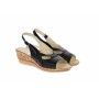 Sandale dama din piele naturala, negre, cu platforme de 5 cm, S14NBOX