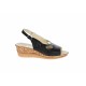 Sandale dama din piele naturala, negre, cu platforme de 5 cm, S14NBOX