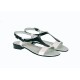 Sandale dama din piele naturala LAC, combinatie de culori, alb cu negru, S16ANLAC