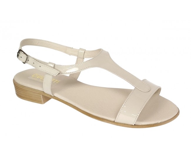 Sandale dama casual din piele naturala cu talpa joasa S16LB1 Bej Lac