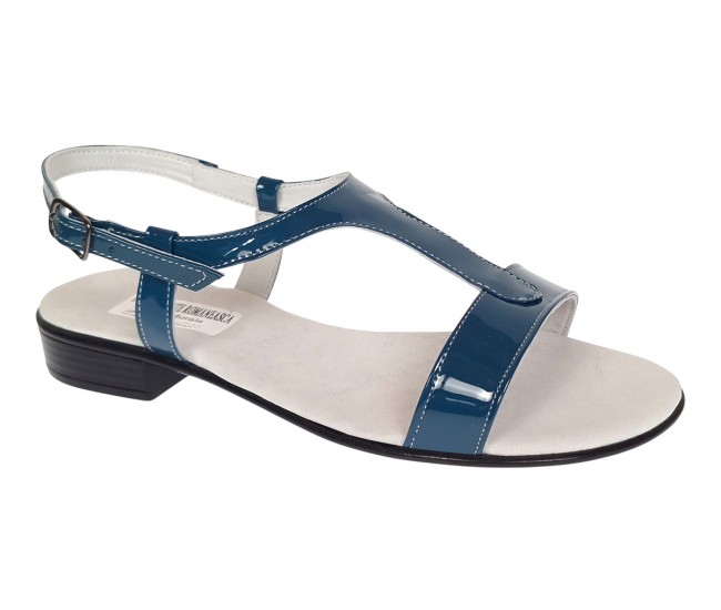 Sandale dama casual din piele naturala Bleumarin Lac S16LBLU1