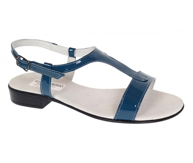 Sandale dama casual din piele naturala Bleumarin Lac S16LBLU1