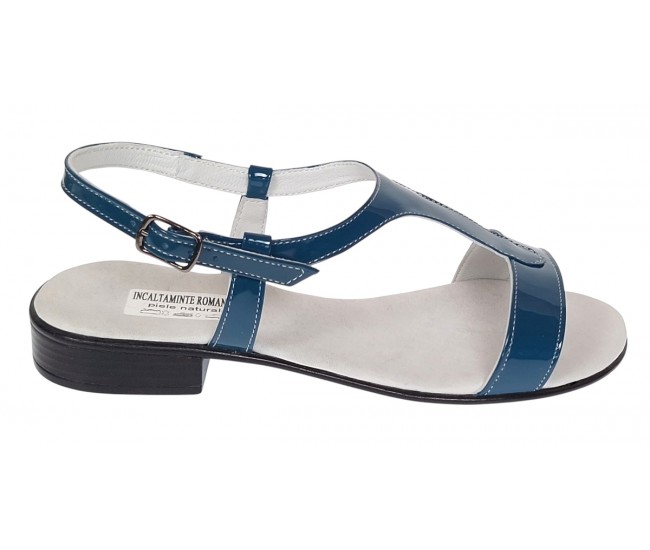 Sandale dama casual din piele naturala Bleumarin Lac S16LBLU1