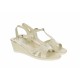Sandale dama de vara cu platforme de 6 cm, din piele naturala, bej, S17BEJ