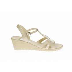 Sandale dama de vara cu platforme de 6 cm, din piele naturala, bej, S17BEJ