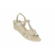 Sandale dama de vara cu platforme de 6 cm, din piele naturala, bej, S17BEJ