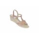 Sandale dama de vara cu platforme de 6 cm, din piele naturala, NUD, S17NUD