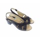 Sandale dama de vara cu toc de 5 cm, din piele naturala, neagra, S25NBOX