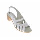 Sandale dama de vara cu toc de 5 cm, din piele naturala, alba, S26ABOX