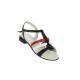 Sandale dama, din piele naturala box, rosu, alb si negru, S2NRA