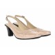 Pantofi dama decupati, eleganti, din piele naturala, cu toc - S301BEJ