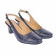 Pantofi dama, decupati, eleganti, din piele naturala box, cu toc, bleumarin - S301BLBOX