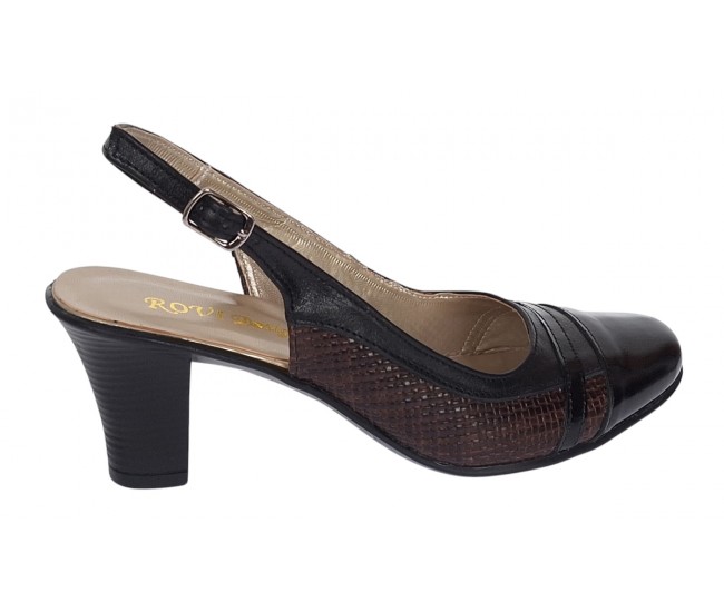 Pantofi dama decupati din piele naturala - Model cu toc 5cm - S301MN