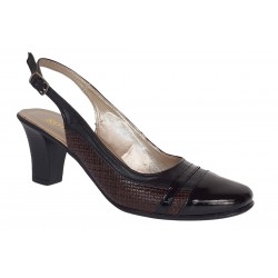 Pantofi dama decupati din piele naturala - Model cu toc 5cm - S301MN