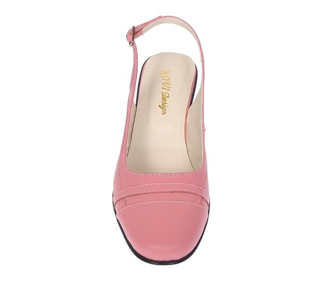 Pantofi dama decupati eleganti din piele naturala Roz - S301ROZ