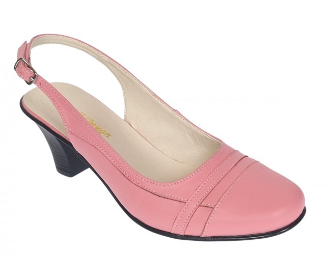 Pantofi dama decupati eleganti din piele naturala Roz - S301ROZ