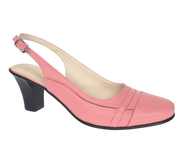 Pantofi dama decupati eleganti din piele naturala Roz - S301ROZ