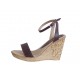 Sandale dama din piele naturala, Platforme 12cm, Maro S415M