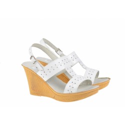 Sandale dama din piele naturala lac, platforme de 8 cm S46LACALB