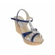 Sandale dama, din piele naturala, Toc 8 cm, Albastru, Color, S47BL1
