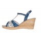 Sandale dama, din piele naturala cu platforme de 7.5cm Albastru S47LACBL