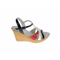 Sandale dama, din piele naturala, Platforme 7cm, Rosu, Alb, Negru, LAC, S47RAN1 Sandale dama, din piele naturala, Platforme 7cm, Rosu, Alb, Negru, LAC, S47RAN1