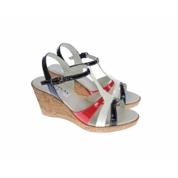 Sandale dama, din piele naturala, Platforme 7cm, Rosu, Alb, Negru, LAC, S47RAN2 Sandale dama, din piele naturala, Platforme 7cm, Rosu, Alb, Negru, LAC, S47RAN2